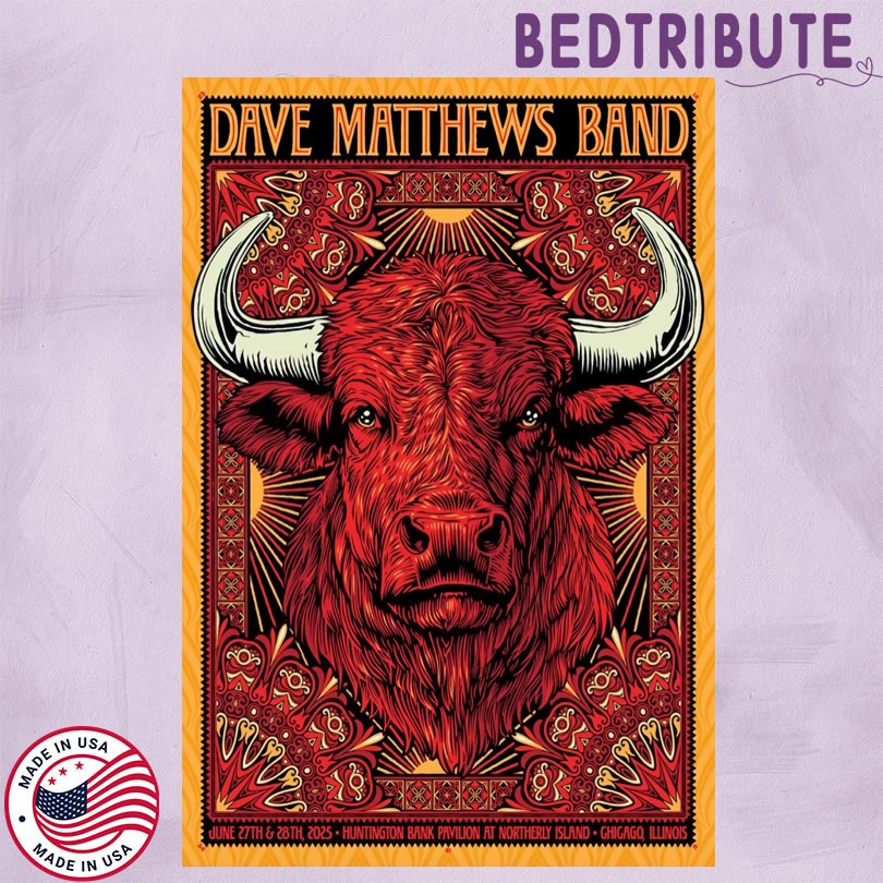 Dave Matthews Band Jun 27-28 2025 Huntington Bank Pavilion Northerly Island Chicago, IL Poster