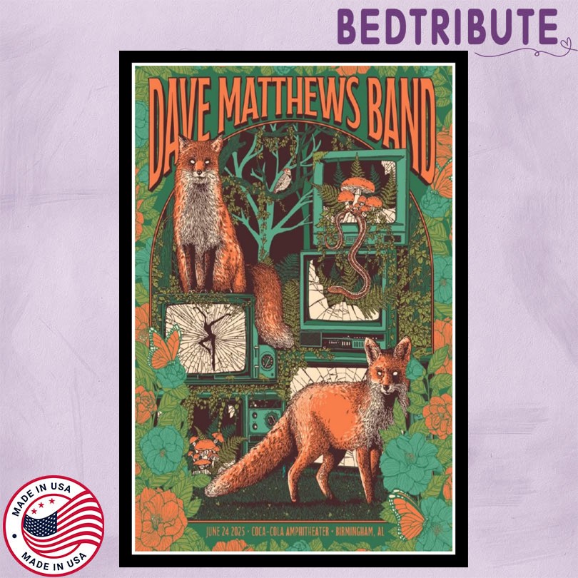 Dave Matthews Band June 24 2025 Coca Cola Amphitheater Birmingham AL Poster