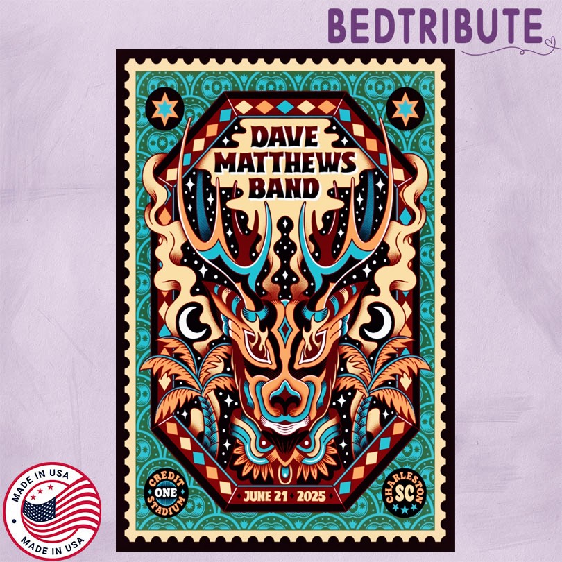 Dave Matthews Band Merch Charleston SC Tour 2025 Poster