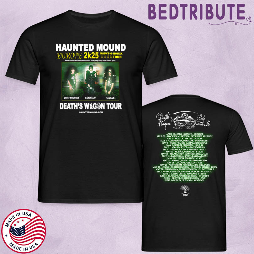 Official Haunted Mound Death\'s Wagon Tour 2025 Merch