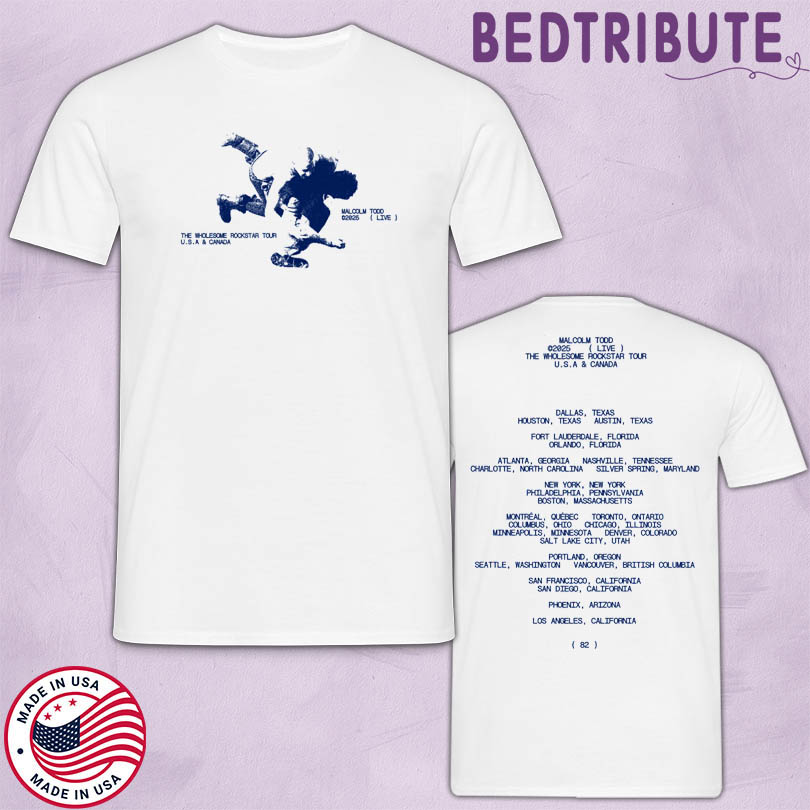 Official Malcolm Todd Live 2025 White & Blue Merch