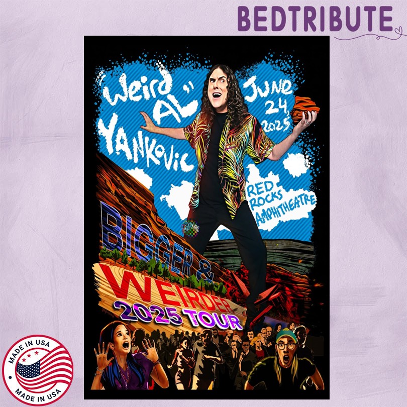 Weird Al Yankovic Bigger & Weirder 2025 Tour Red Rocks Poster
