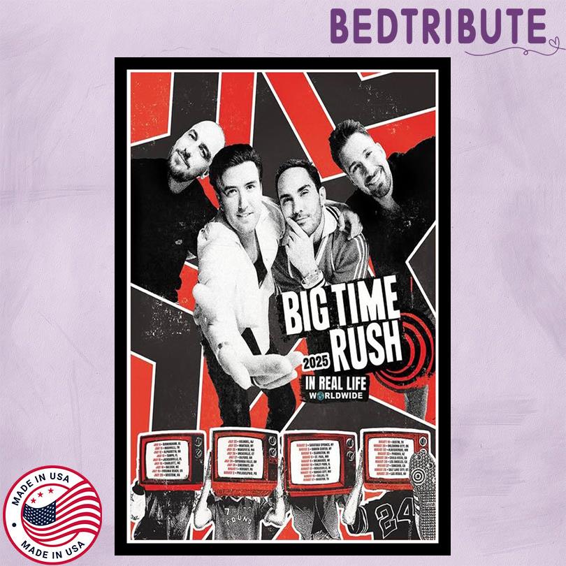 Big Time Rush 2025 Poster – In Real Life World Tour Print