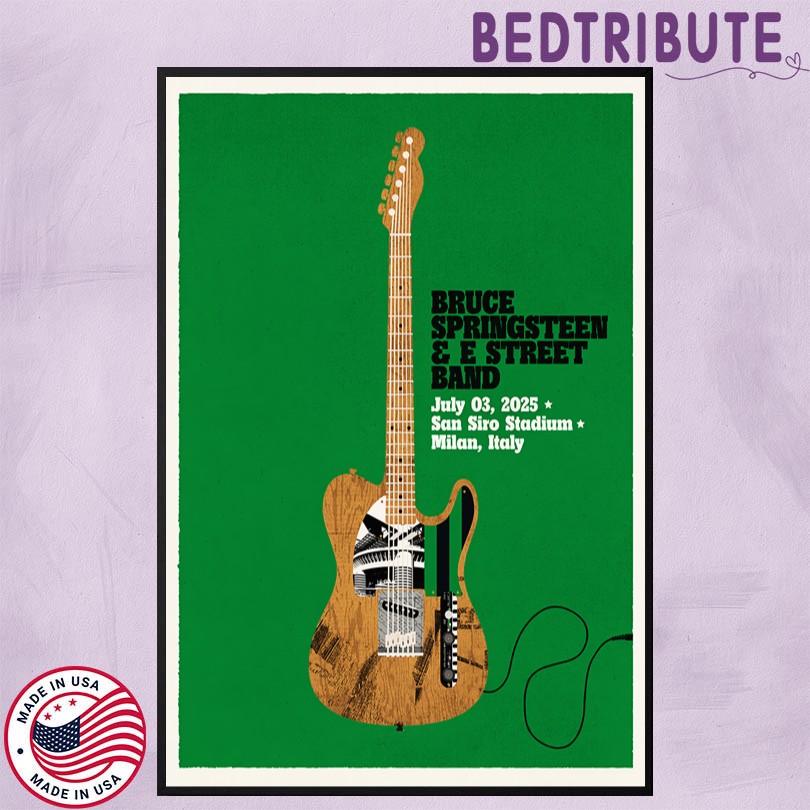 Bruce Springsteen And E Street Band 07 03 2025 San Siro Stadium Milan Italy Poster