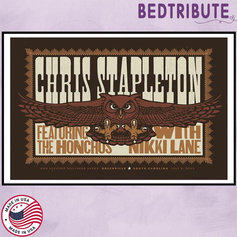 Chris Stapleton 2025 Tour Poster – South Carolina Concert Print
