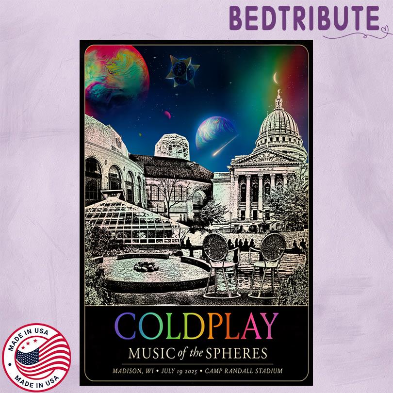 Coldplay Jul 19 2025 Camp Randall Stadium In Madison WI Poster