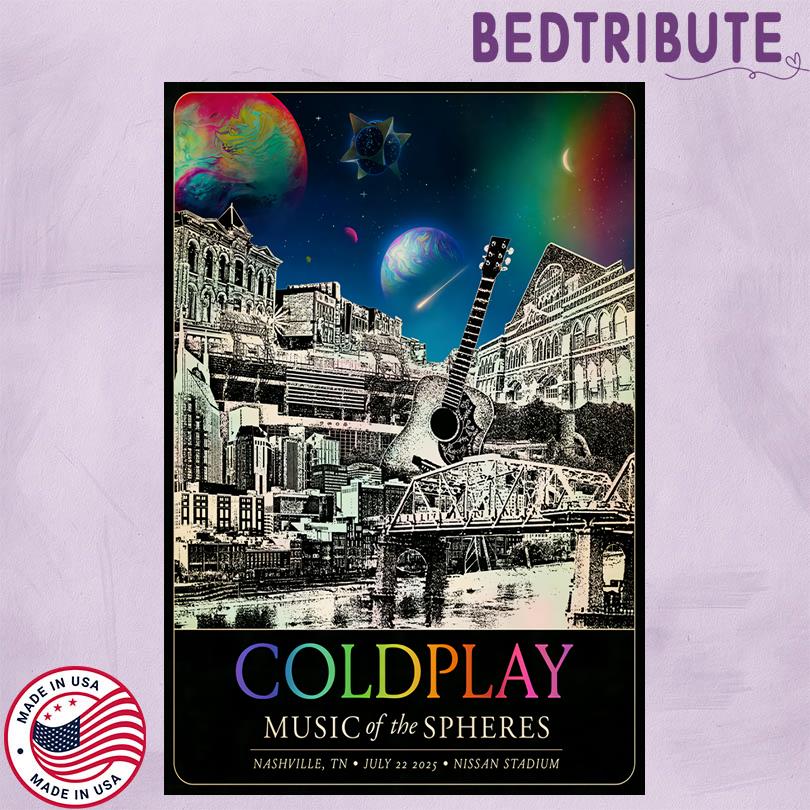 Coldplay Music of the Spheres Show Nashville TN July 2025 Poster