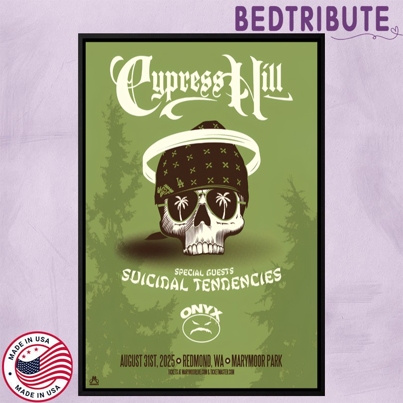 Cypress Hill Aug 31 2025 Marymoor Park Redmond WA Tour Poster
