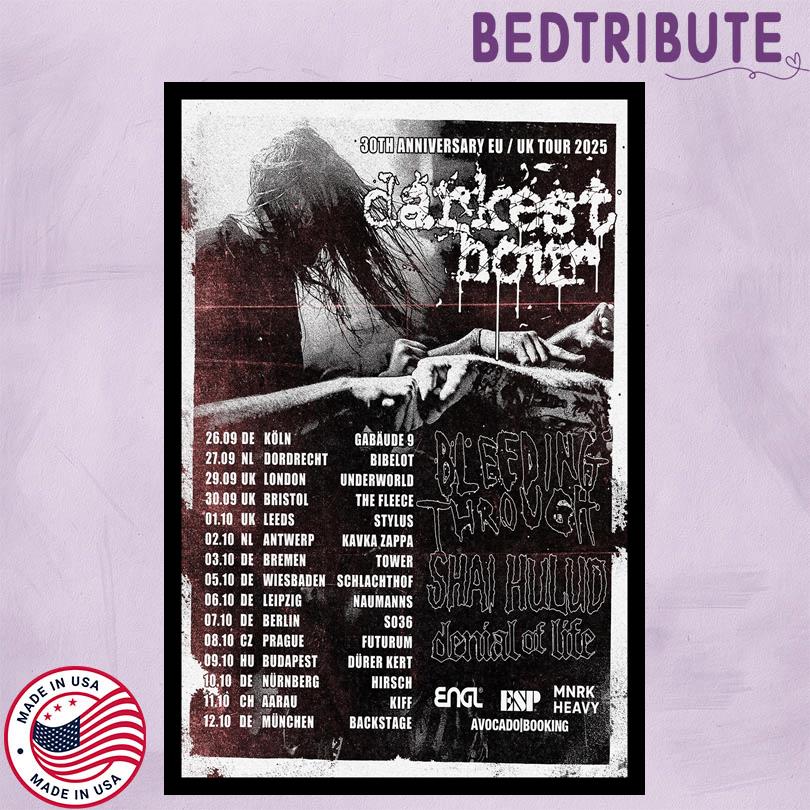 Darkest Hour 30th Anniversary EU UK Tour 2025 Poster