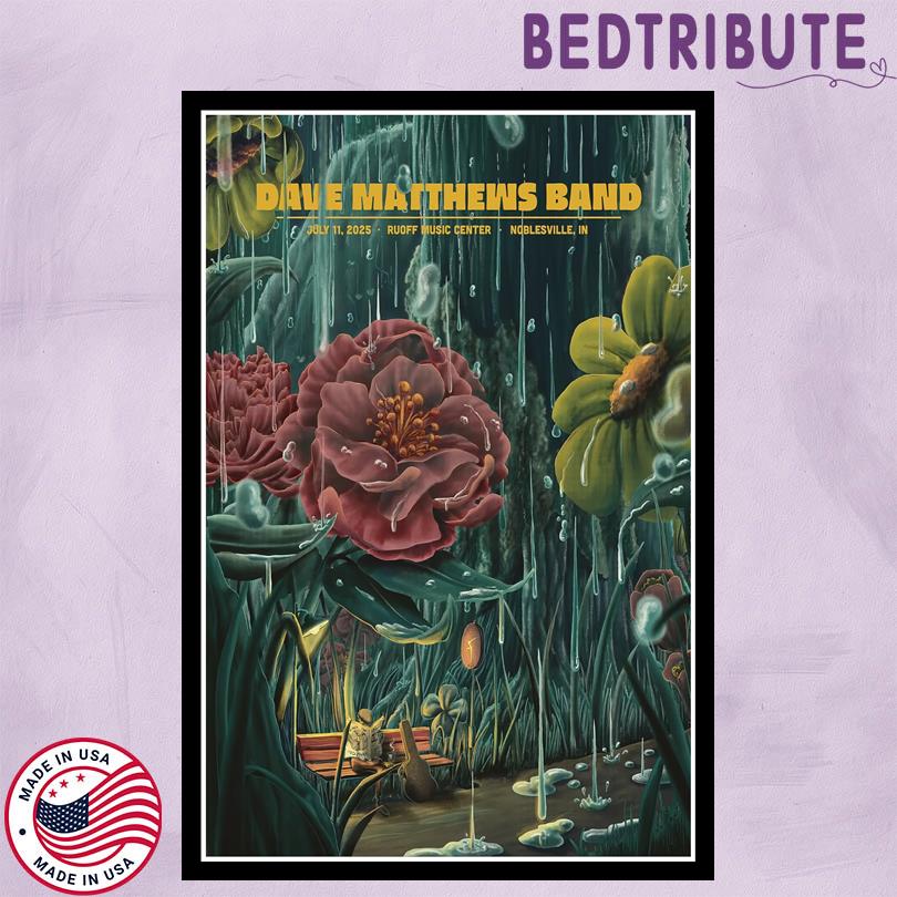 Dave Matthews Band 2025 Tour Poster – Ruoff Music Center, Noblesville, IN, July 11