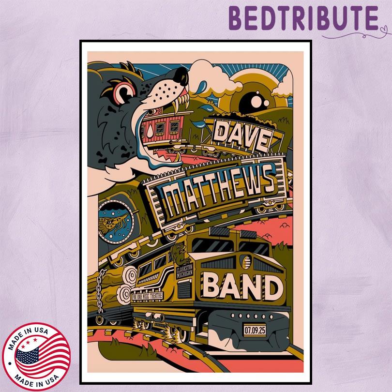 Dave Matthews Band Concert Poster – July 9 2025 – Clarkston Michigan