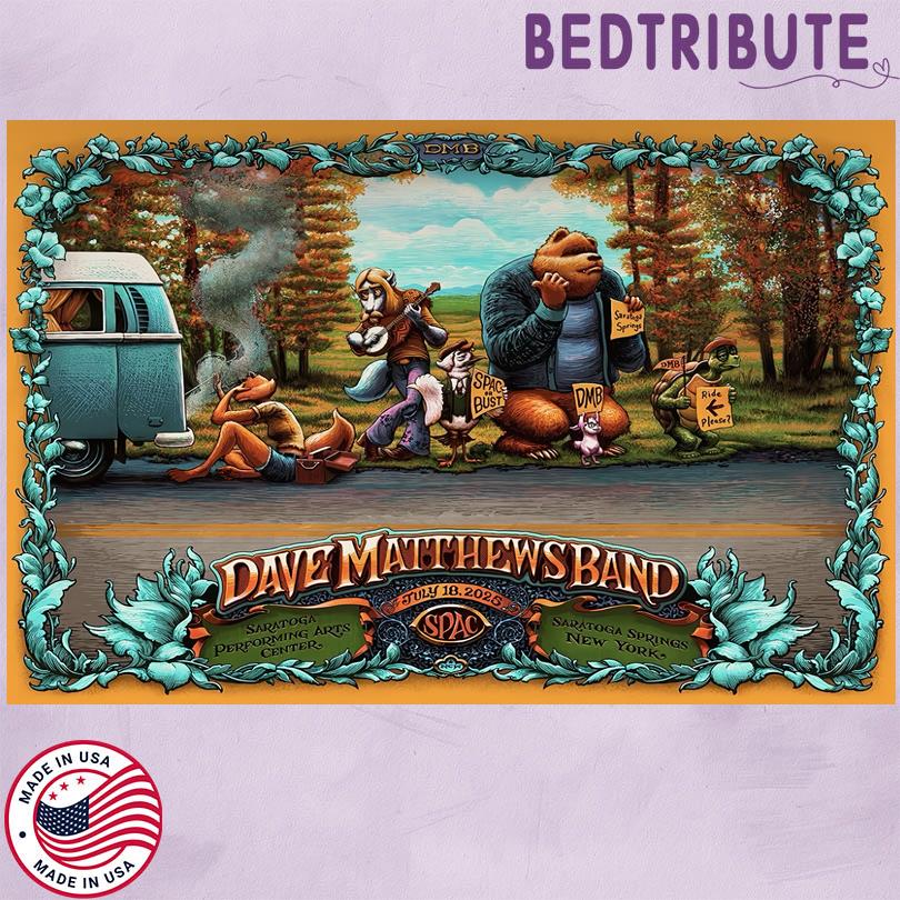 Dave Matthews Band Live Tour July 18 2025 Saratoga Springs NY Poster