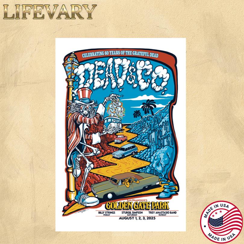 Dead And Company Concert Event San Francisco CA 2025 Poster
