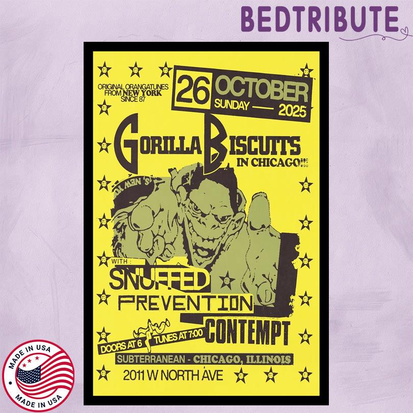 Gorilla Biscuits Concert Event Chicago IL October 26 2025 Poster