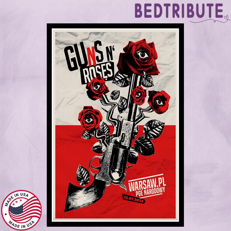 Guns N\' Roses 2025 Poster – Warsaw Poland PGE Narodowy July 12