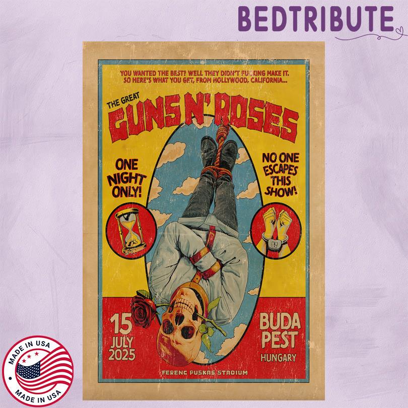 Guns N\' Roses Poster – July 15 2025 Budapest Hungary Concert