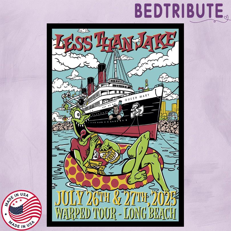 Less Than Jake 2025 Warped Tour Event Poster Long Beach California