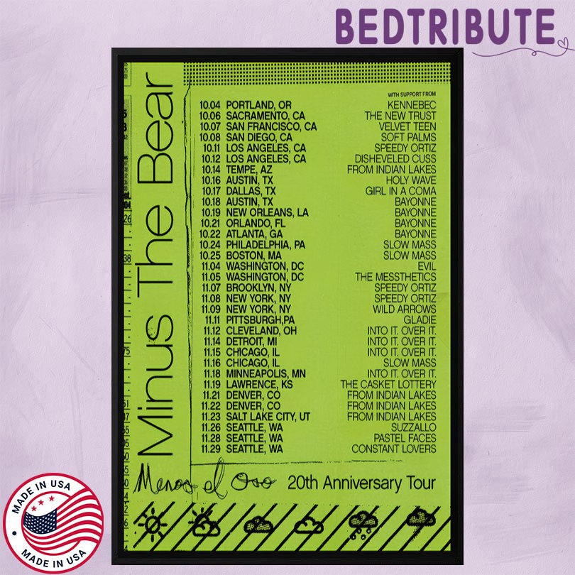 Minus The Bear 20th Anniversary Tour Poster