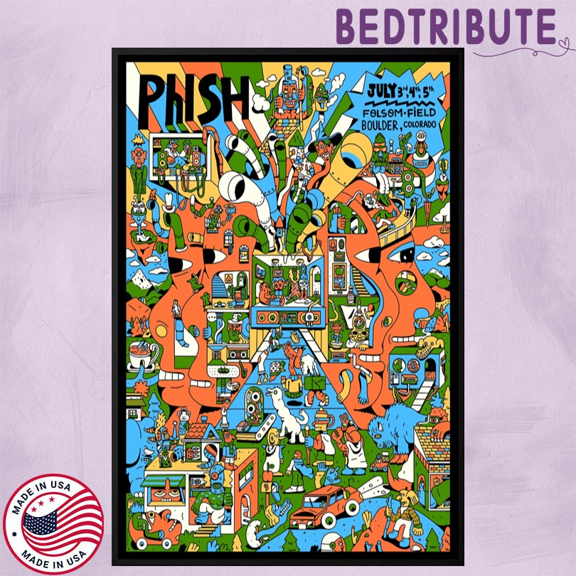 Phish July 3-5 2025 Folsom Field In Boulder, CO Show Poster
