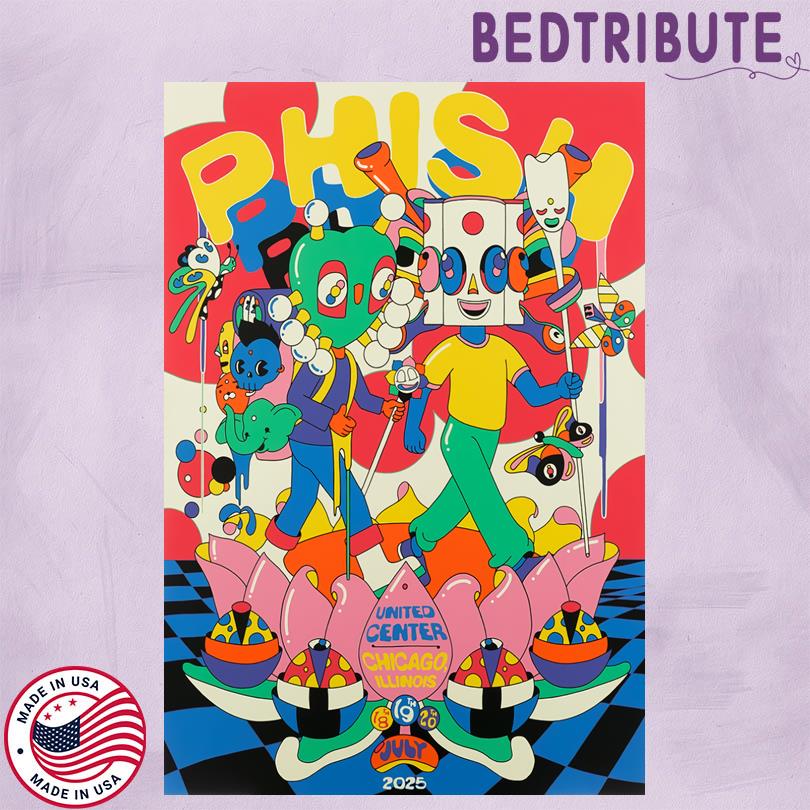 Phish Tour July 18 19 20 2025 United Center Chicago IL Poster
