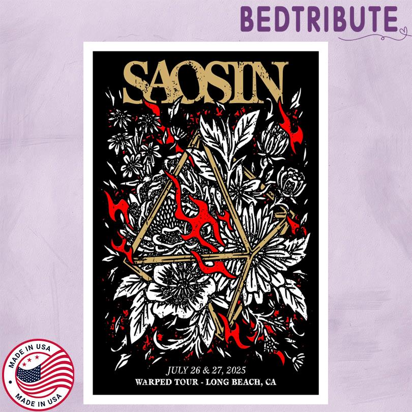 Saosin Live Tour Warped Tour Long Beach CA July 26 27 2025 Poster