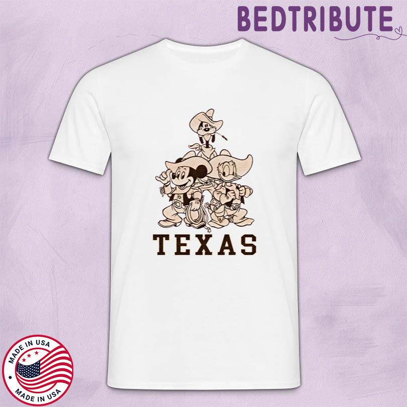 Texas Longhorns Mickey and Friends Cowboy T Shirt