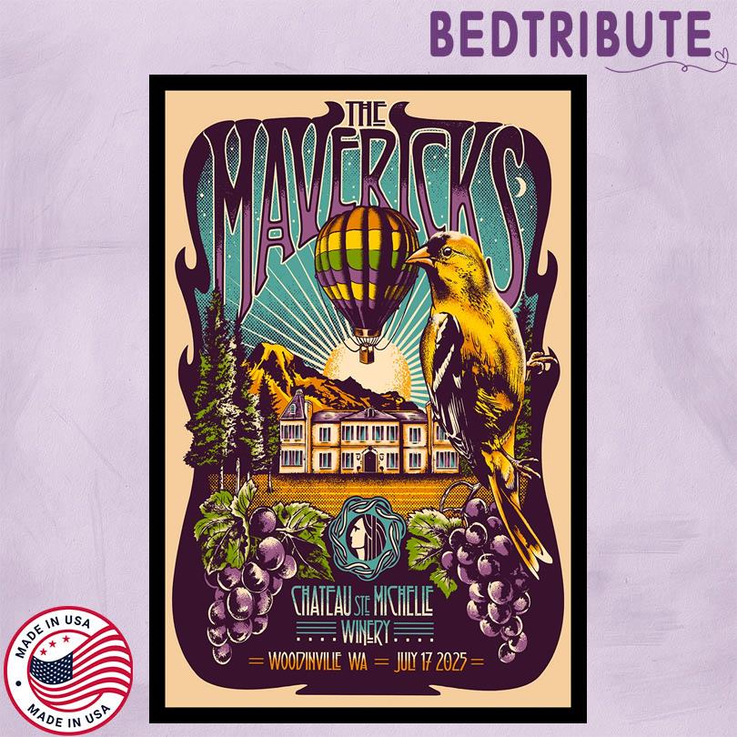 The Mavericks Tour Poster – Chateau Ste. Michelle Winery Concert July 17 2025
