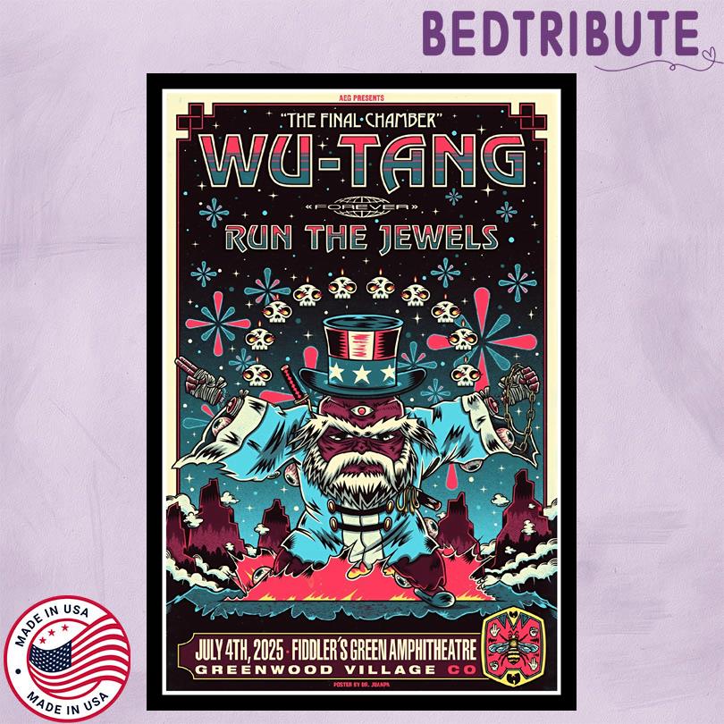 Wu Tang Clan Poster – July 4 2025 Fiddler's Green Amphitheatre Greenwood Village Show
